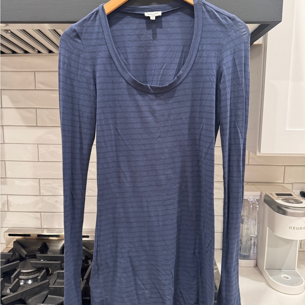 Splendid Navy Striped Long Sleeve Tee